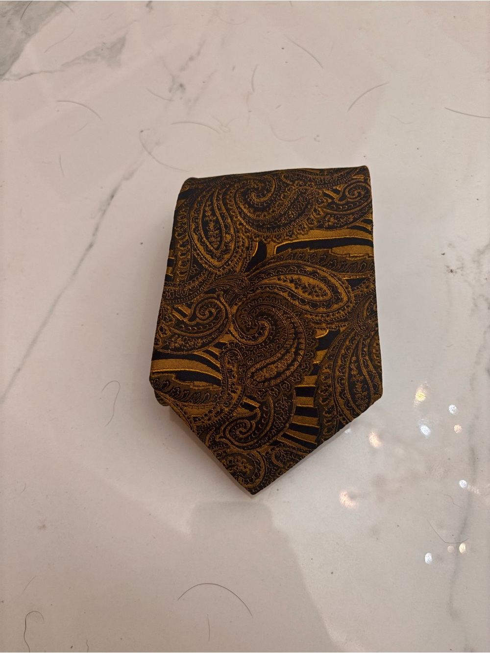 OXXFORD CLOTHES Tie (Gold/Black, Silk)